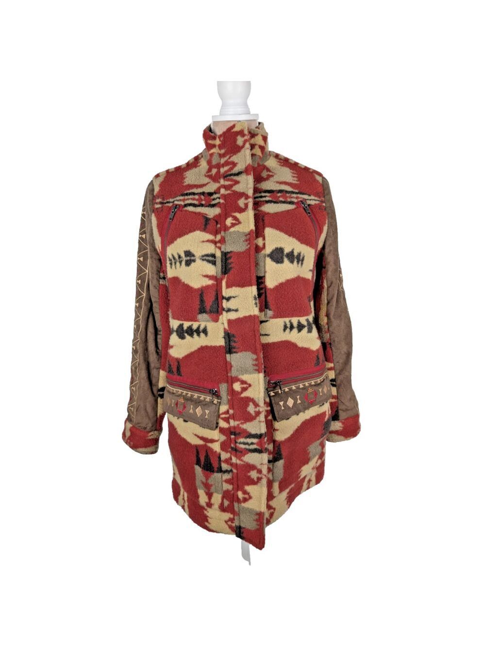Tasha Polizzi The Meadow Jacket Fleece Size S Faux Suede Aztec Western